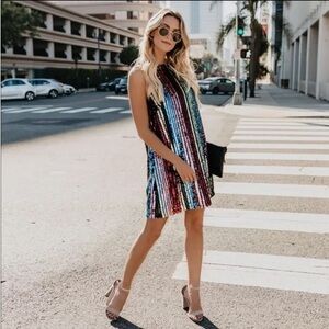 Vici Pop the champagne sequin mini dress